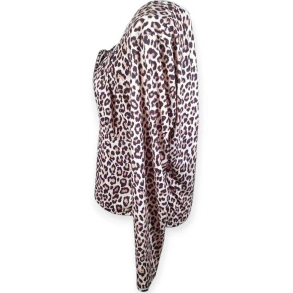 SHEIN CURVE CROP BROWN, CREAM, & BLACK LEOPARD PRINT TOP SZ.2XL EUC . - Picture 2 of 6